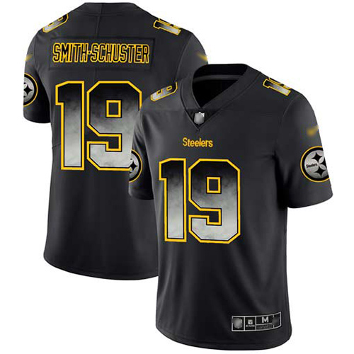 Men Pittsburgh Steelers Football 19 Limited Black JuJu Smith Schuster Smoke Fashion Nike NFL Jersey